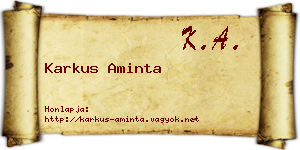 Karkus Aminta névjegykártya